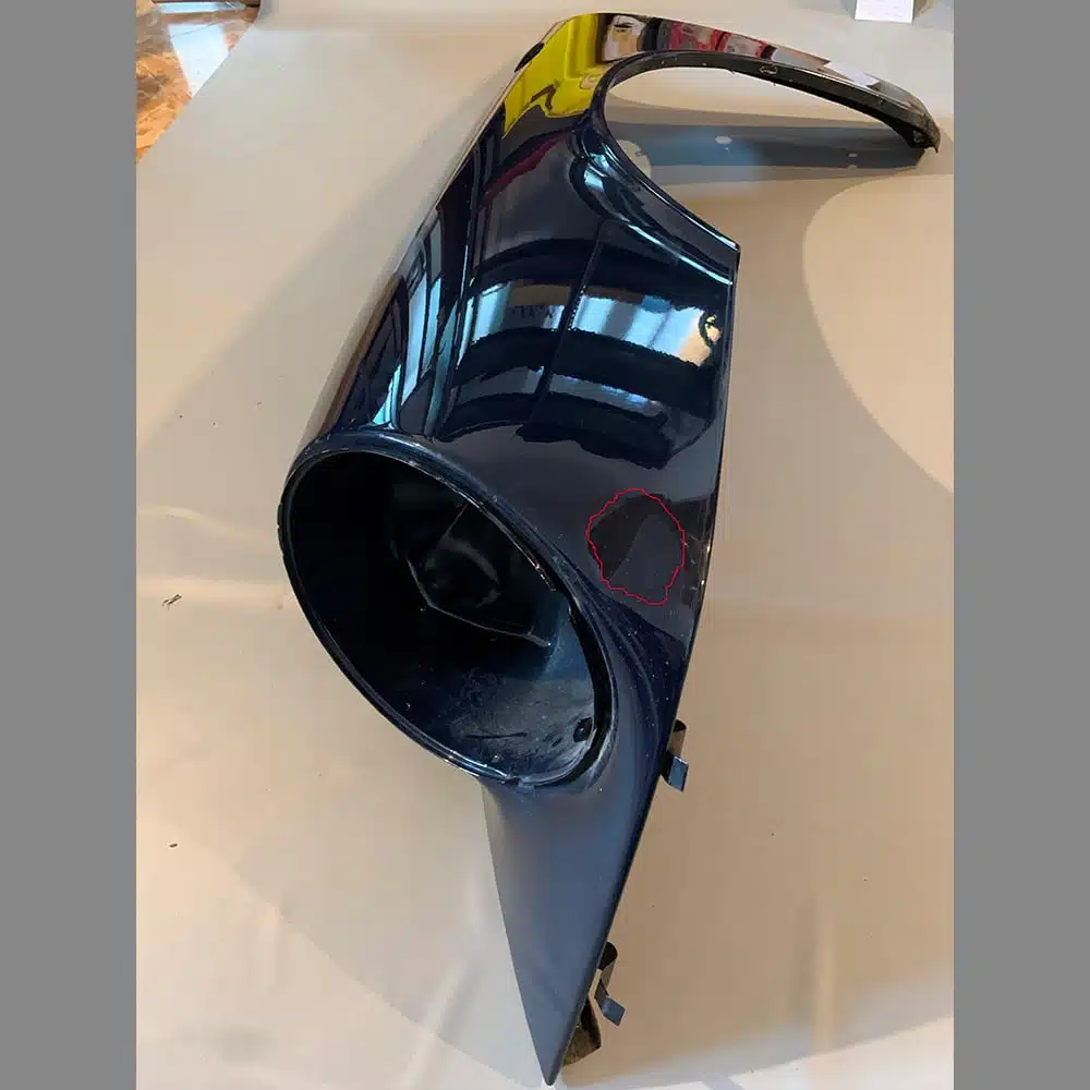 Front wing left side Porsche 964 PET: 96450303102. Blue color - Image 2