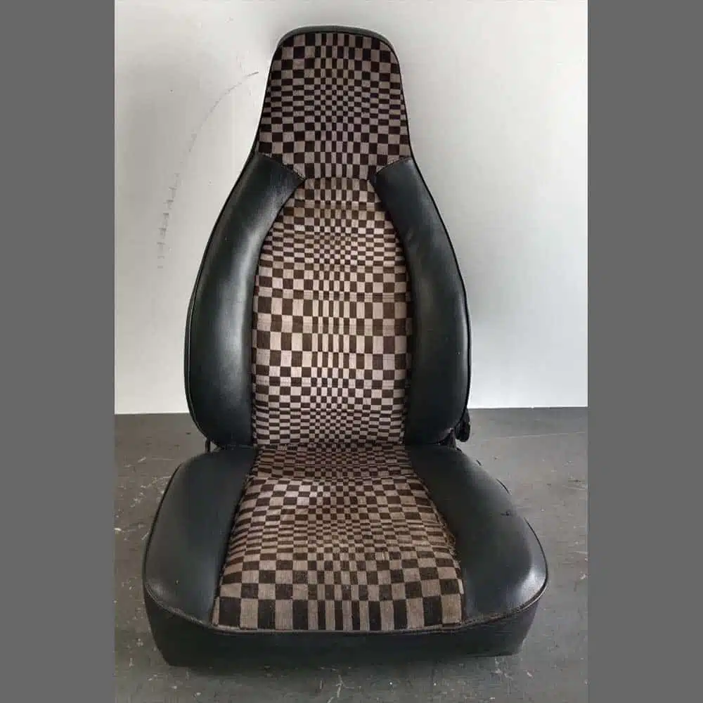 Front seats with Pascha upholstery in black and white for Porsche 911/944/924. - Image 12