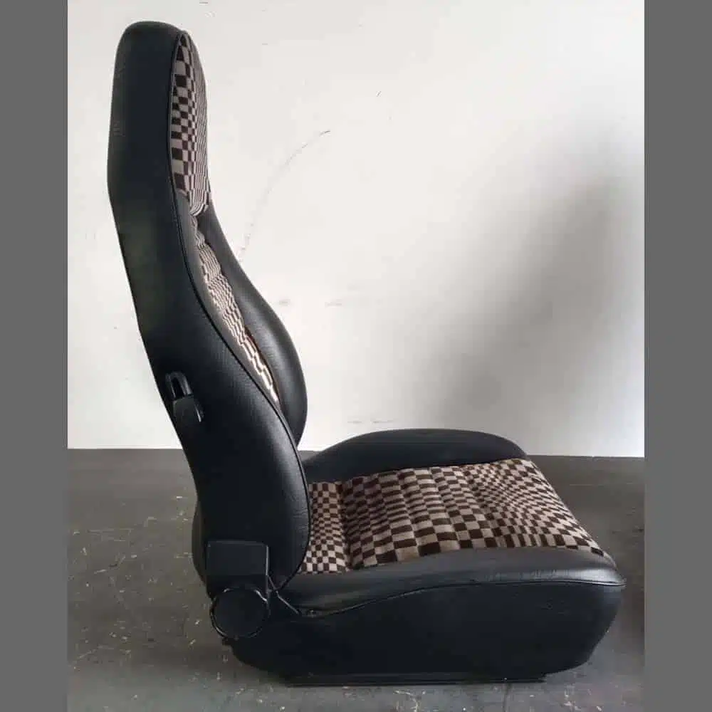 Front seats with Pascha upholstery in black and white for Porsche 911/944/924. - Image 8