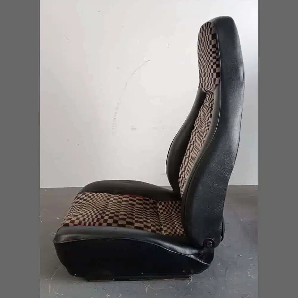 Front seats with Pascha upholstery in black and white for Porsche 911/944/924. - Image 9