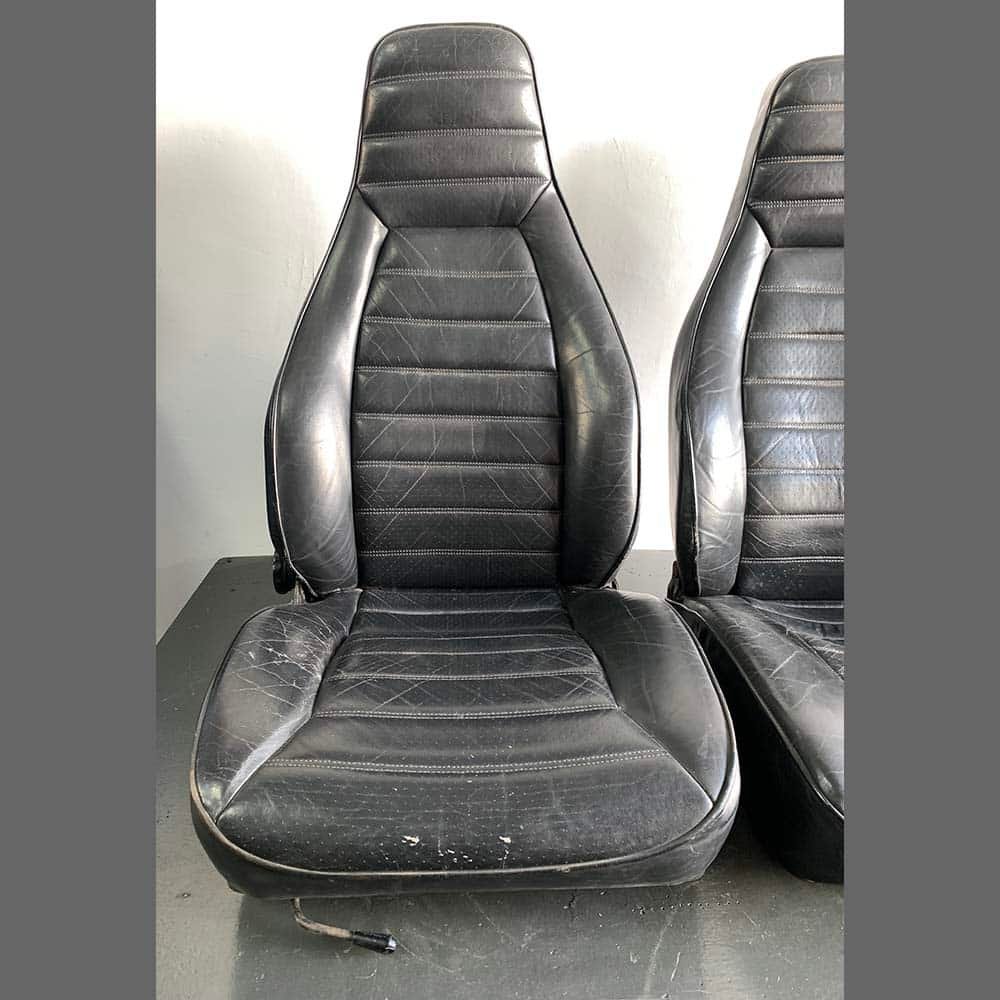 Front seats Porsche 911 G model. (1978-1983). Black leatherette - Image 2