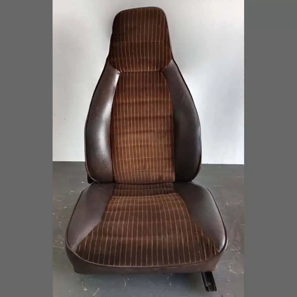 Front seats Porsche 911. Years (1974-82). Brown leatherette and center in Brown Velour. - Image 4