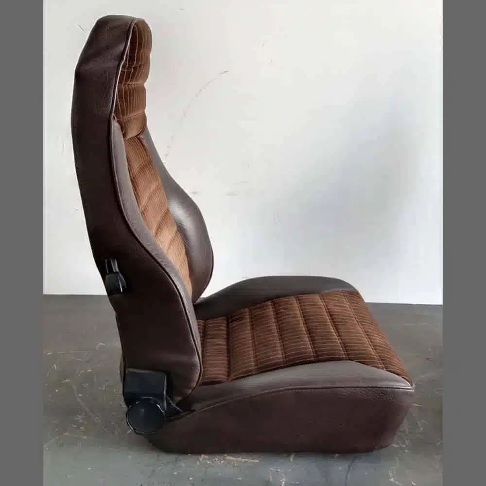 Front seats Porsche 911. Years (1974-82). Brown leatherette and center in Brown Velour. - Image 5