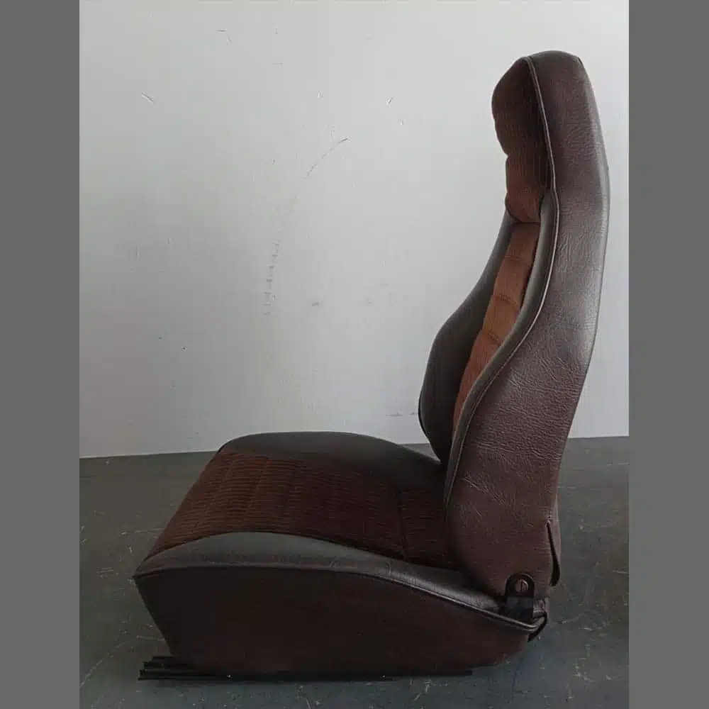 Front seats Porsche 911. Years (1974-82). Brown leatherette and center in Brown Velour. - Image 6
