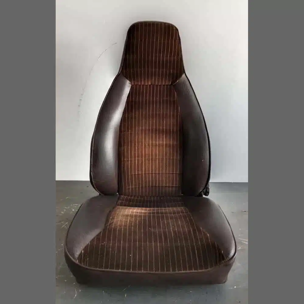Front seats Porsche 911. Years (1974-82). Brown leatherette and center in Brown Velour. - Image 7