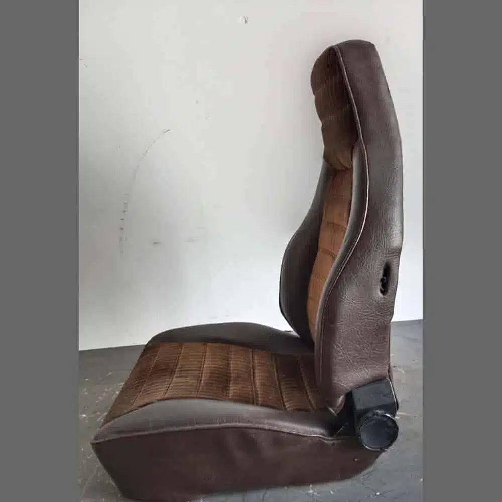 Front seats Porsche 911. Years (1974-82). Brown leatherette and center in Brown Velour. - Image 8