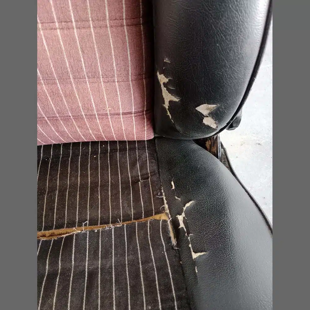 Front seats Porsche 911. Years (1974-82). Black leatherette and center in Brown Velour - Image 12