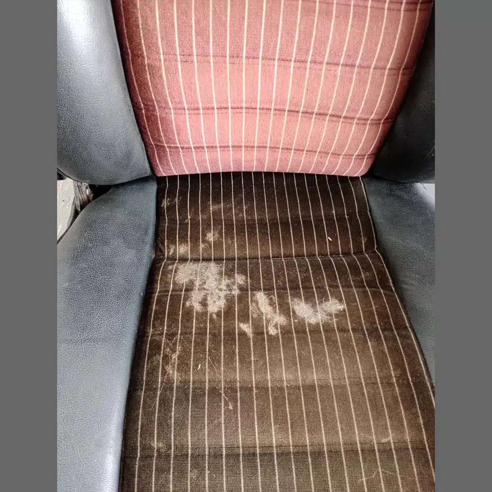 Front seats Porsche 911. Years (1974-82). Black leatherette and center in Brown Velour - Image 5