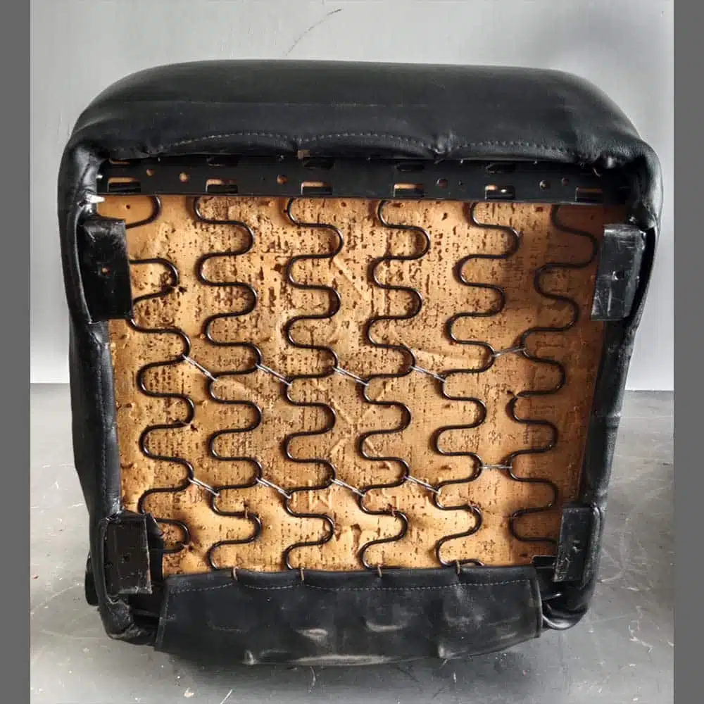 Front seats Porsche 911. Years (1974-82). Black leatherette and center in Brown Velour - Image 9