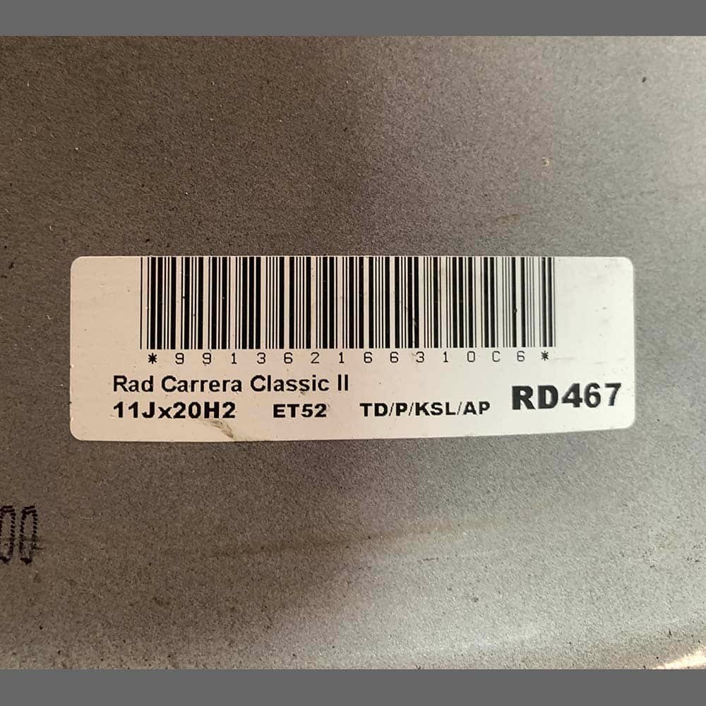 Llantas de 20" Porsche 991 Carrera Classic. Medidas: 8.5Jx20H2 ET51 PET: 99136216130 + 11Jx20H2 ET52 PET: 99136216631 - Imagen 13