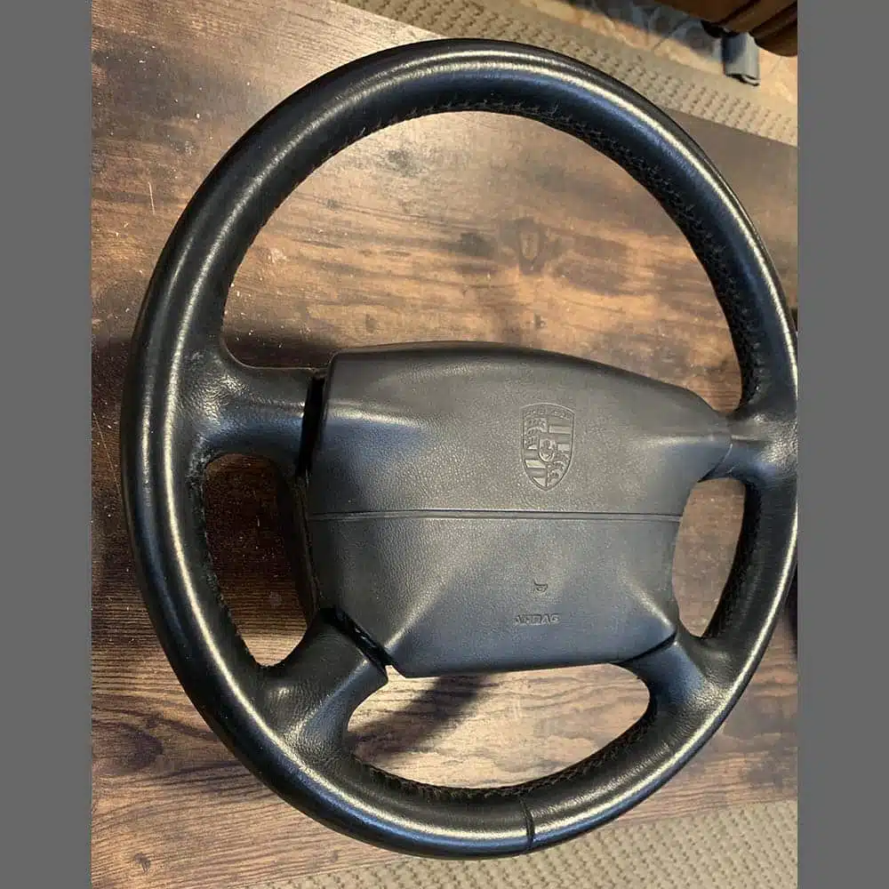 Steering wheel Porsche 993 / 986 / 996 with airbag. Black color. PET: 99334780455. - Image 2