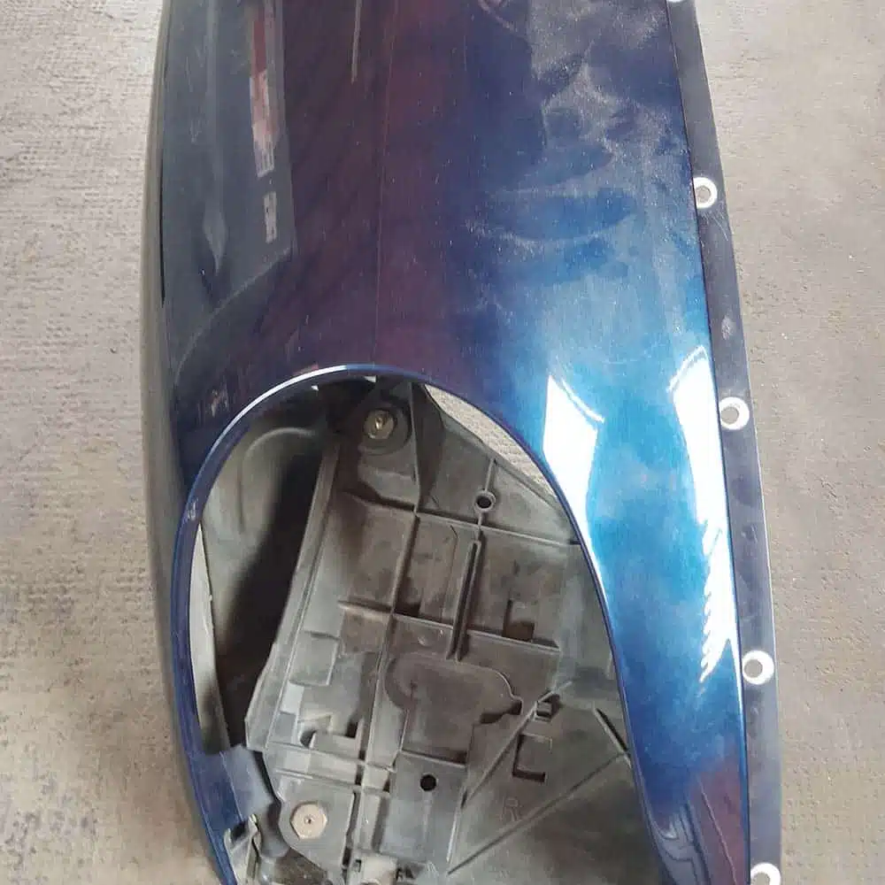 Aletas delanteras izquierda y derecha Porsche 996/986 MK1 con soportes recepción faro delantero. PET: 99650303101GRV / 99650303204GRV. Color Azul - Imagen 8