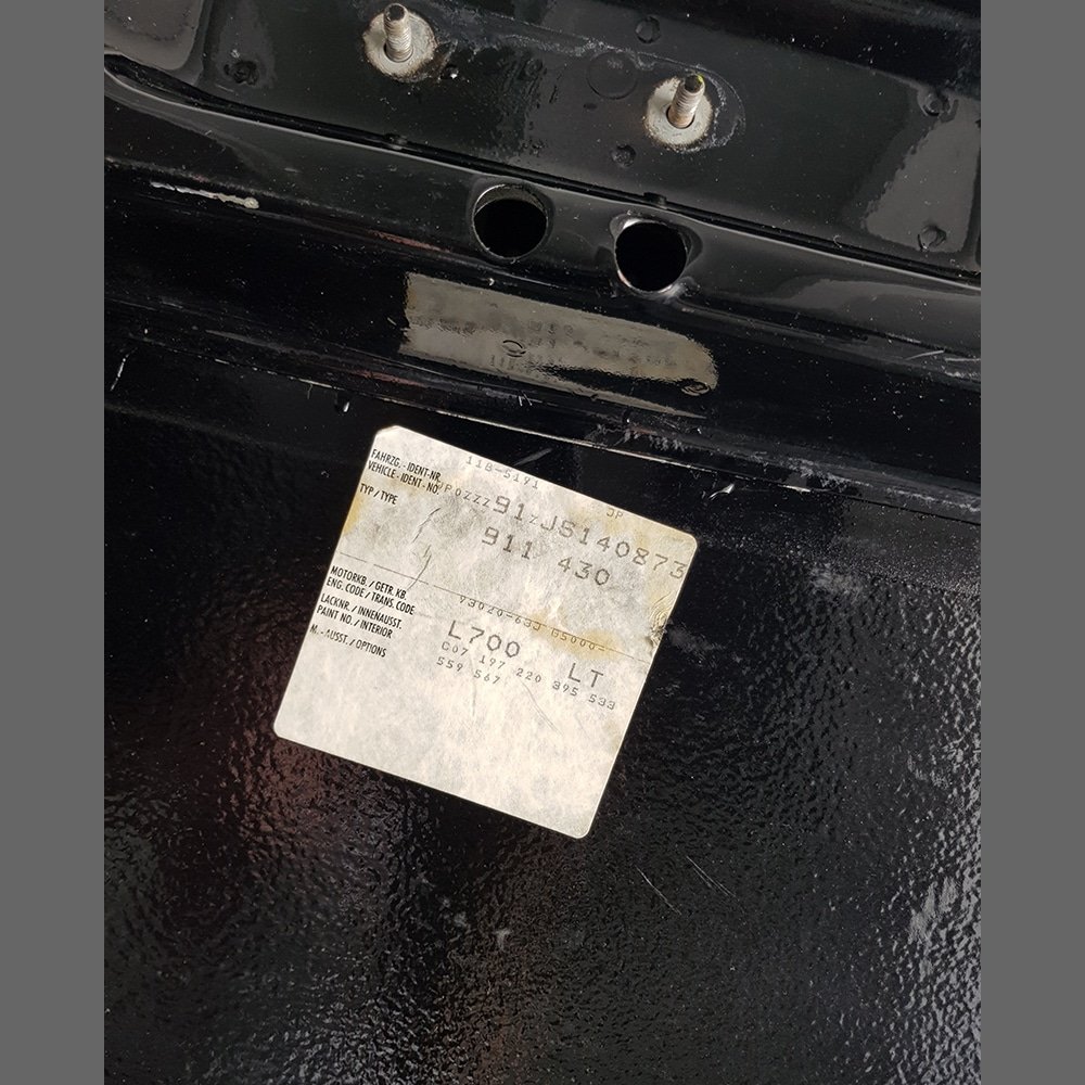 Capó Porsche 911. Años (1974-89). PET: 91151101003. Color Negro - Imagen 8