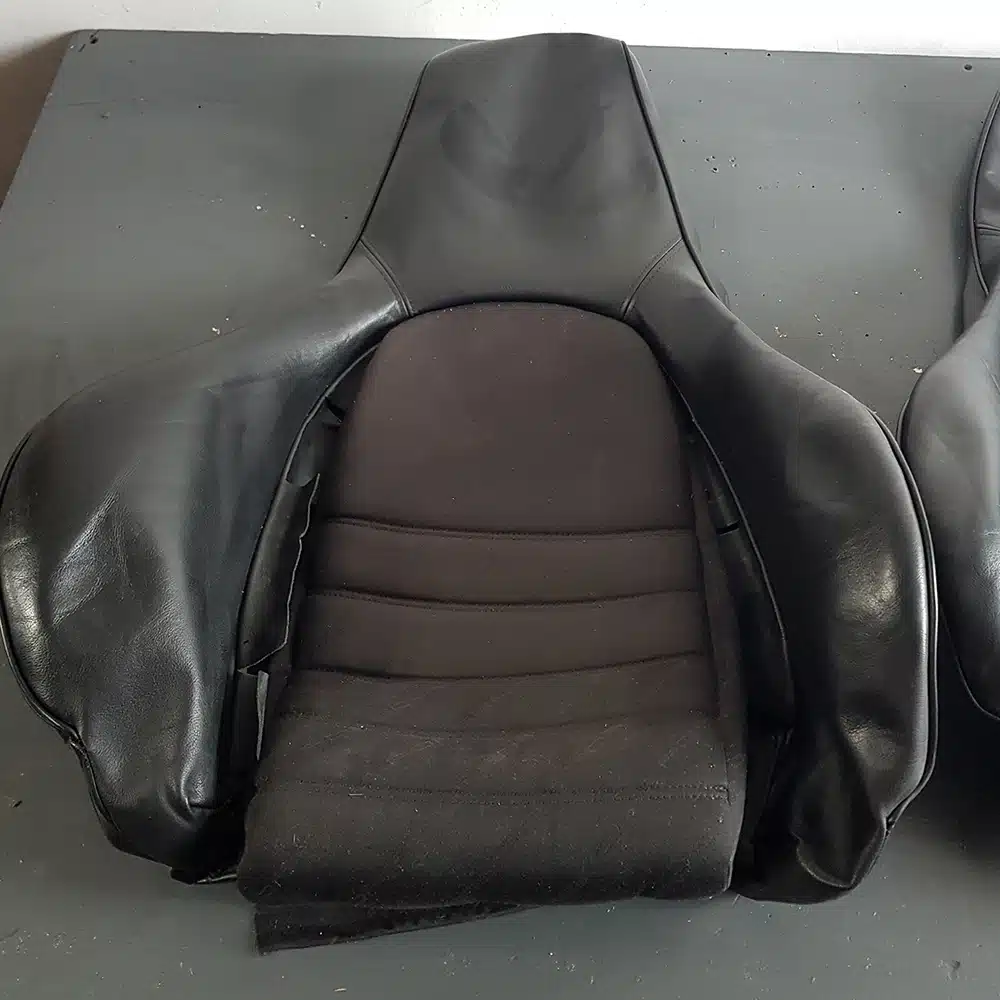 Original RECARO SPORT front Seats upholstery in leather and fabric from Porsche. Years 1985-1994 - Image 2
